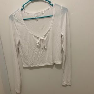 PS BASICS BY PACSUN Scoop Keyhole Long Sleeve Top